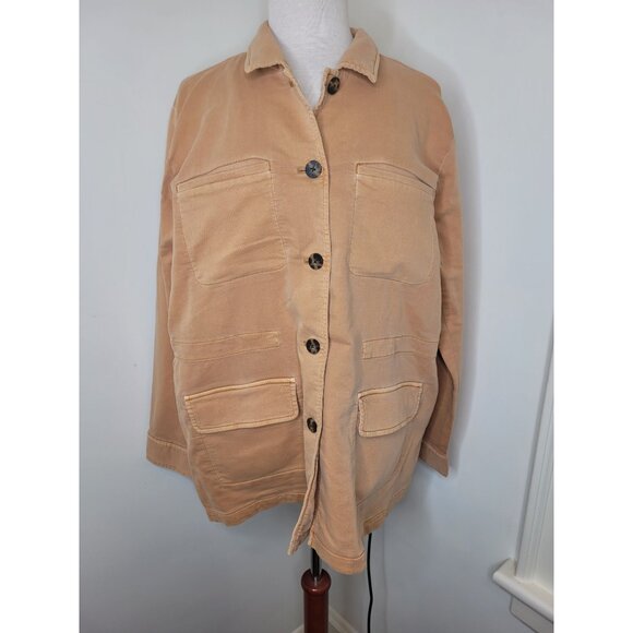 J. Jill Jackets & Blazers - J. Jill Womens casual Modern Tweed Button-Up Tan Jacket L Cotton